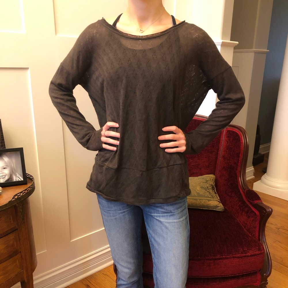 Free People moss green flowing sweater S